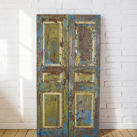 Pair of Antique Vintage Indian Panel Doors