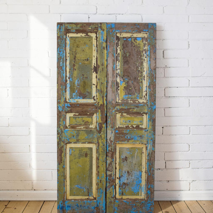 Pair of Antique Vintage Indian Panel Doors