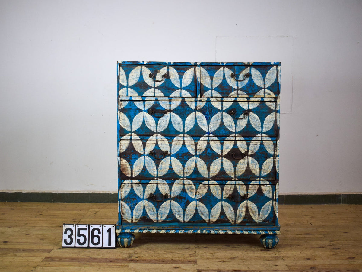 Vintage Rustic Hand Painted Cupboard Cabinet