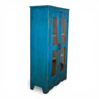 Vintage Worn Painted Rustic Cupboard Cabinet