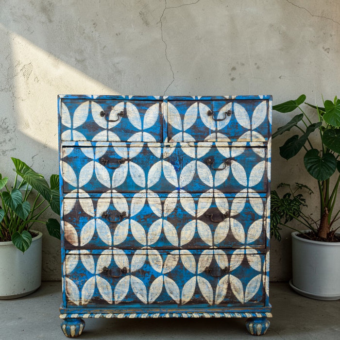 Vintage Rustic Hand Painted Cupboard Cabinet