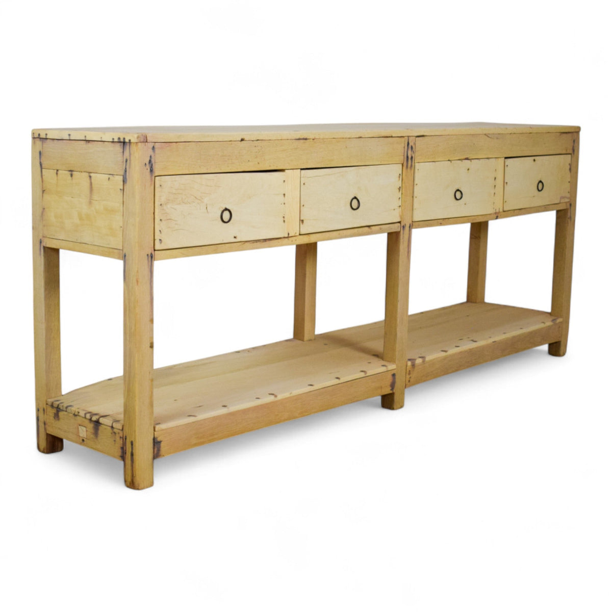 Vintage Solid Wood Rustic Sideboard Cupboard Drawers