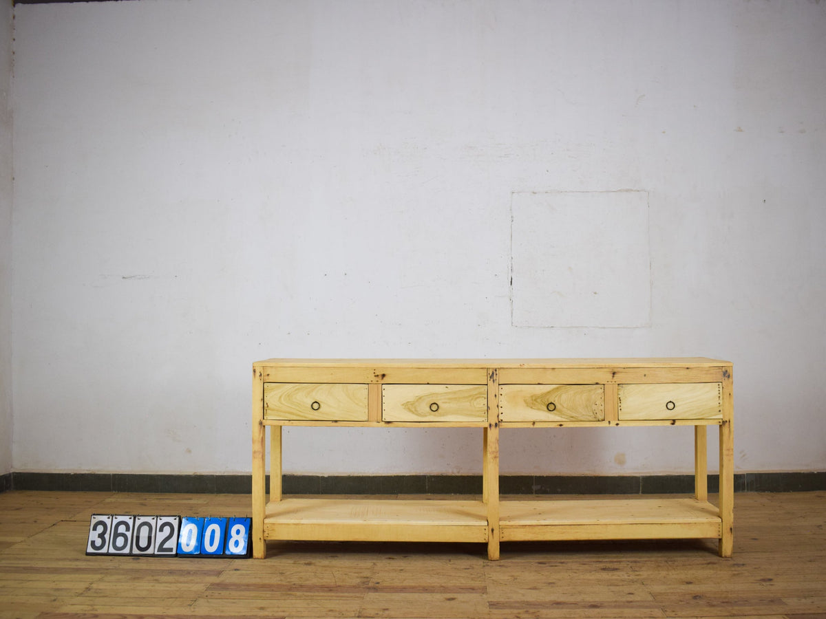 Vintage Solid Wood Rustic Sideboard Cupboard Drawers