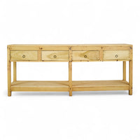 Vintage Solid Wood Rustic Sideboard Cupboard Drawers