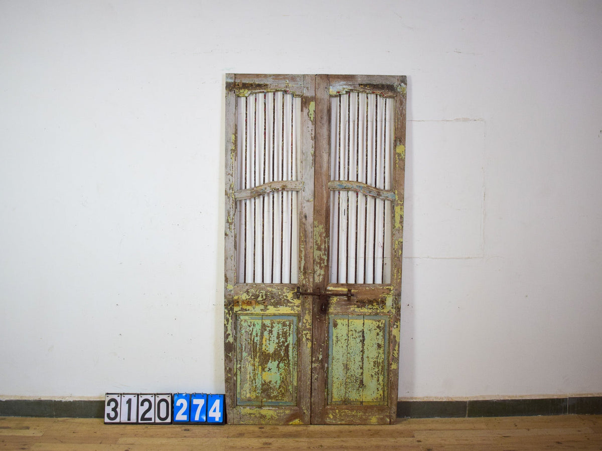 Pair of Antique Vintage Indian Doors Shutters