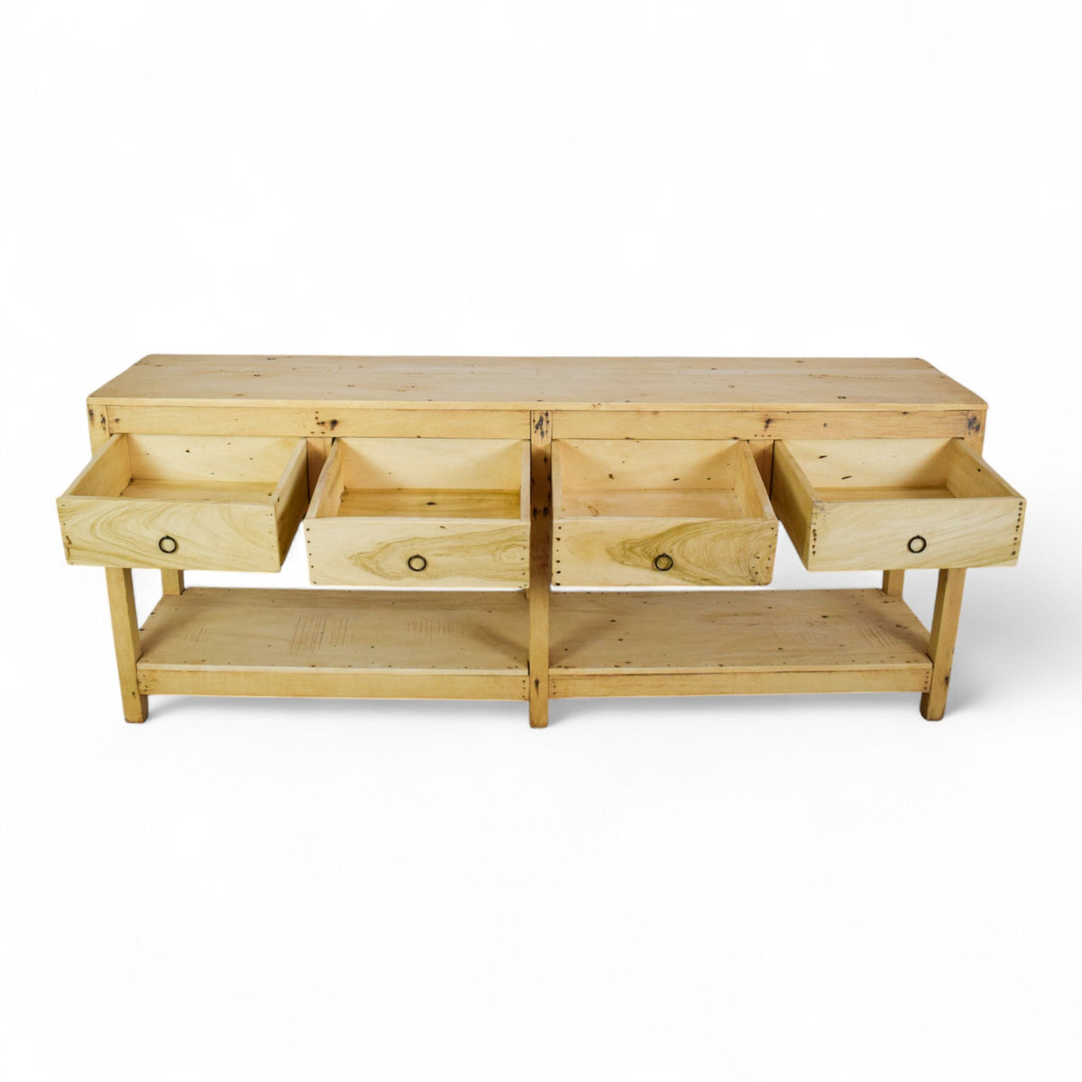 Vintage Solid Wood Rustic Sideboard Cupboard Drawers