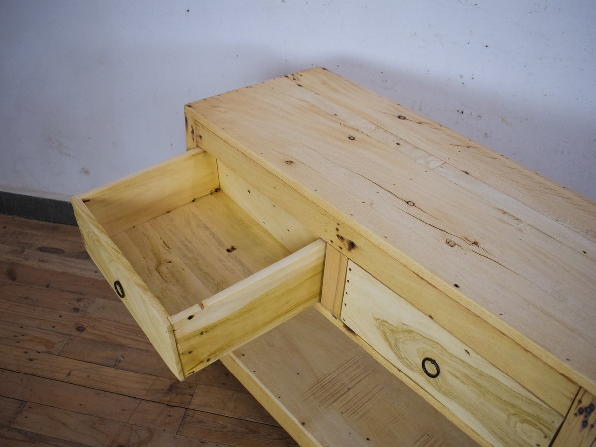 Vintage Solid Wood Rustic Sideboard Cupboard Drawers