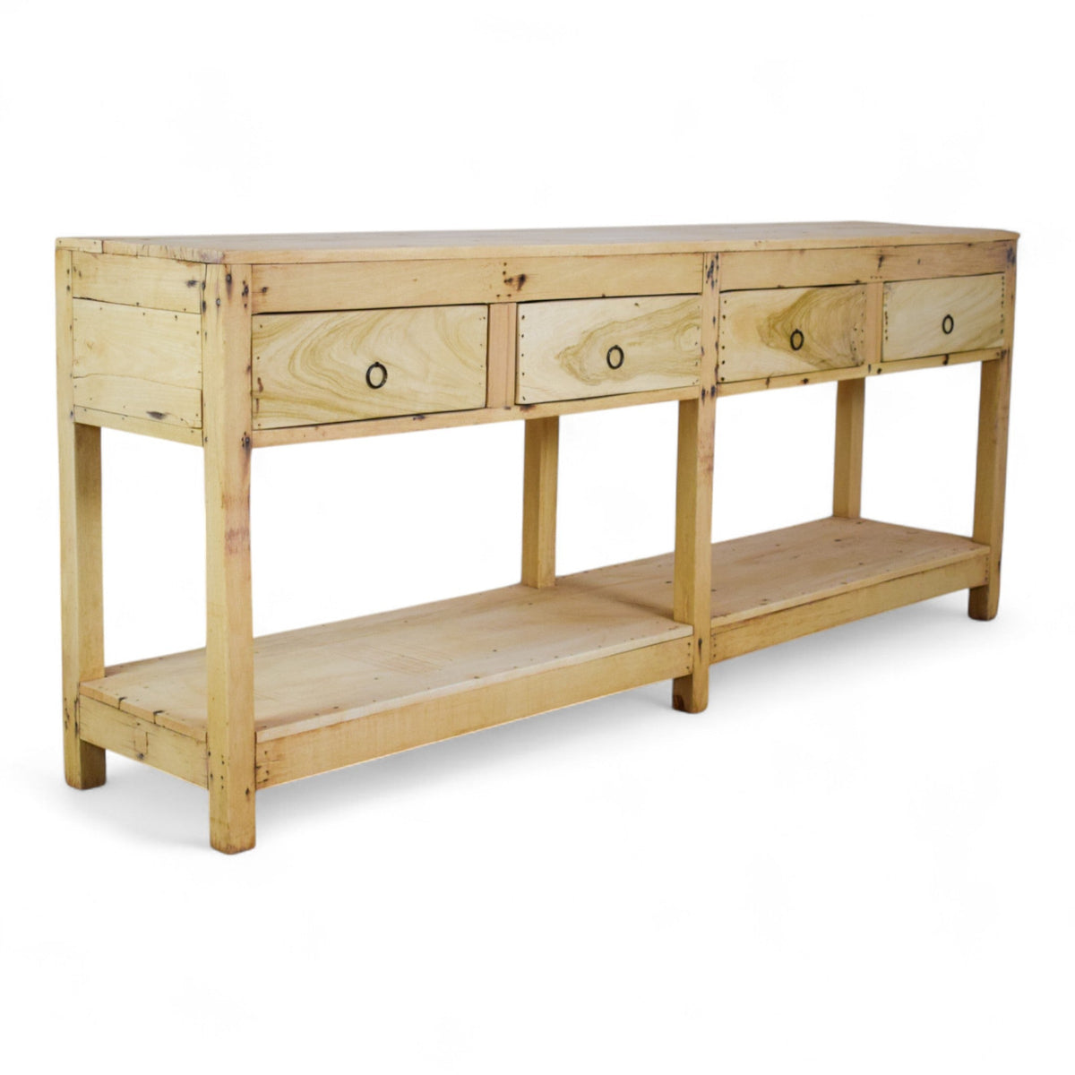 Vintage Solid Wood Rustic Sideboard Cupboard Drawers