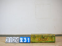 Vintage Indian Hand Painted Metal Travel Trunk Chest