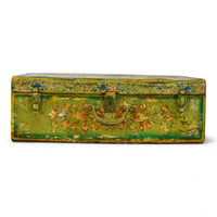 Vintage Indian Hand Painted Metal Travel Trunk Chest