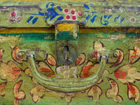 Vintage Indian Hand Painted Metal Travel Trunk Chest