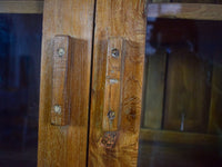 Vintage Rustic Wooden and Glass Cupboard Cabinet