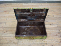 Vintage Indian Hand Painted Metal Travel Trunk Chest