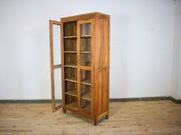 Vintage Rustic Wooden and Glass Cupboard Cabinet