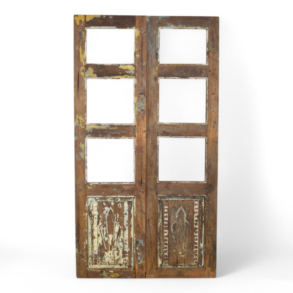 Pair of Antique Vintage Indian Doors Shutters