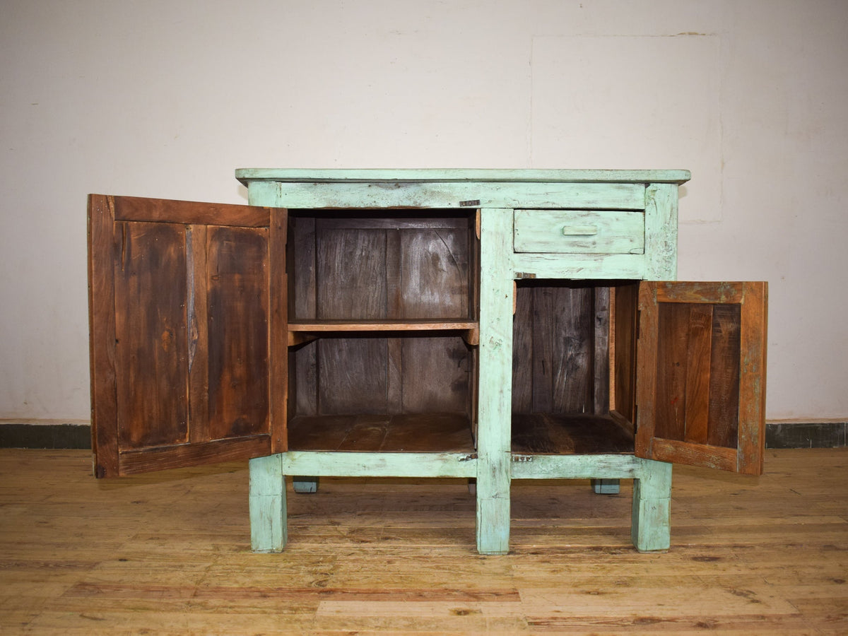 Vintage Painted Kitchen Island Cupboard Cabinet