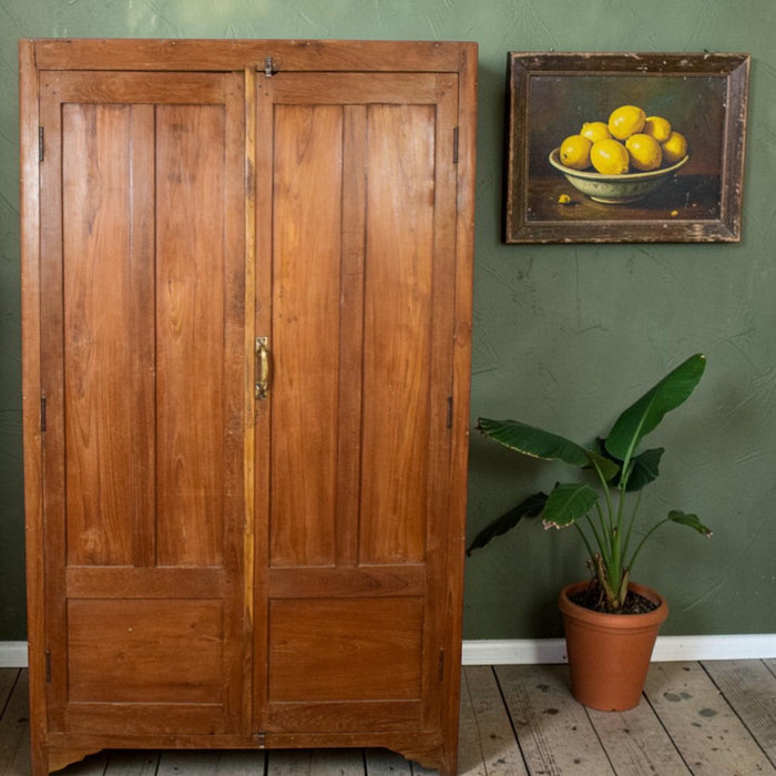Vintage Large Wooden Rustic Housekeepers Cupboard Cabinet
