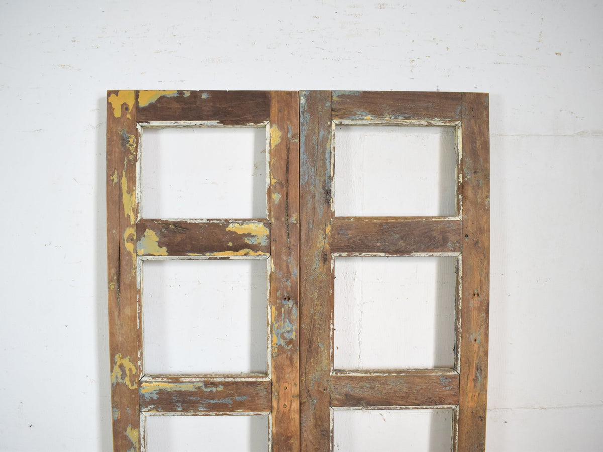 Pair of Antique Vintage Indian Doors Shutters