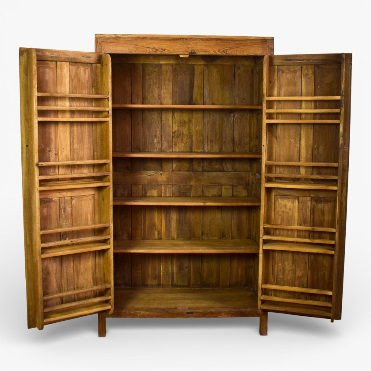Vintage Rustic Hard Wood Fitted Interior Cupboard Cabinet Storage