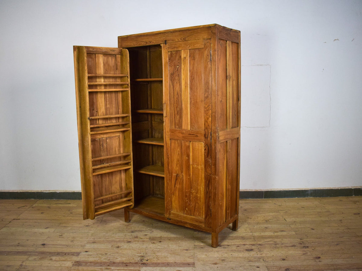 Vintage Rustic Hard Wood Fitted Interior Cupboard Cabinet Storage