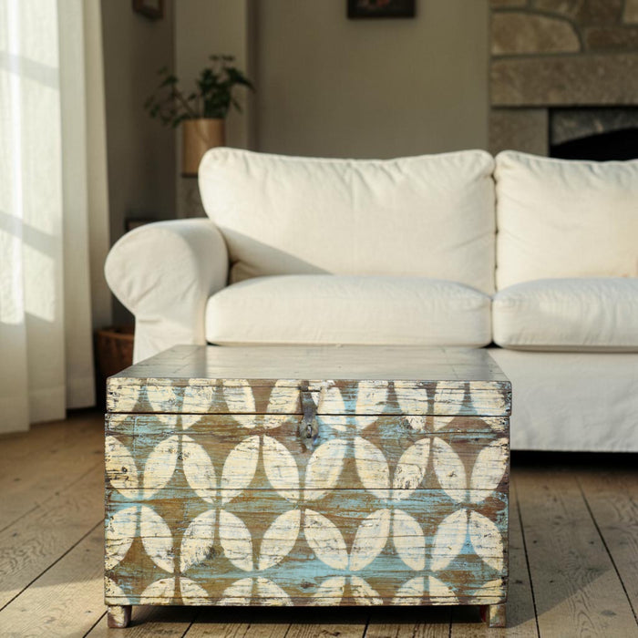 Hand Painted Vintage Chest Trunk Box