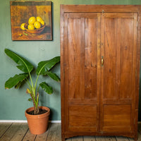 Vintage Large Wooden Rustic Housekeepers Cupboard Cabinet