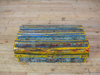 Vintage Indian Hand Painted Metal Travel Trunk Chest