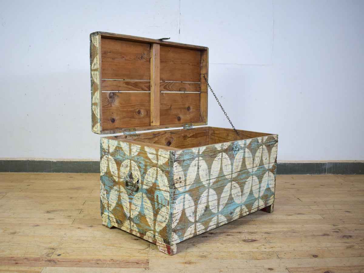 Hand Painted Vintage Chest Trunk Box