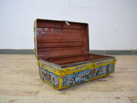 Vintage Indian Hand Painted Metal Travel Trunk Chest