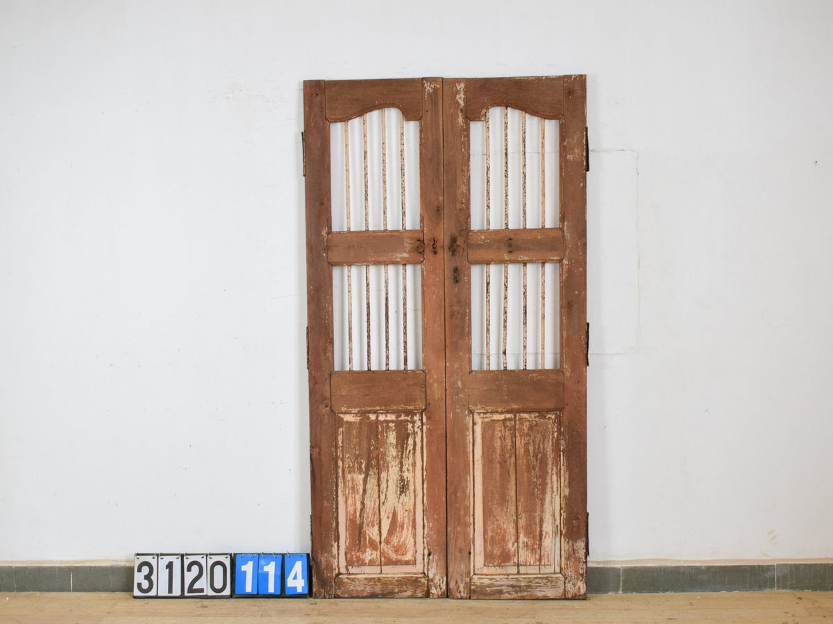 Pair of Antique Vintage Indian Doors Shutters