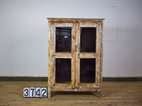 Vintage Worn Painted Rustic Cupboard Cabinet