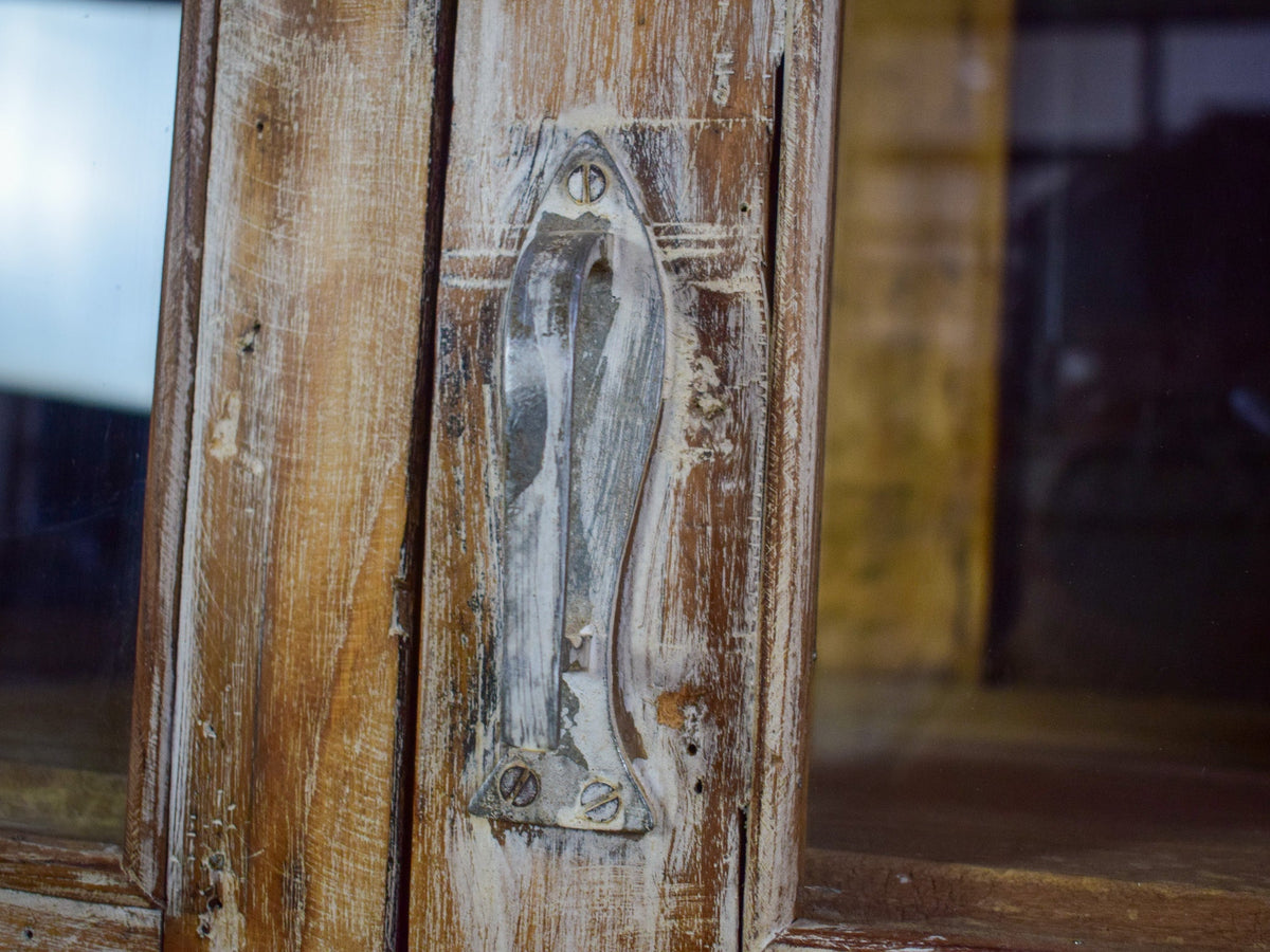 Vintage Worn Painted Rustic Cupboard Cabinet