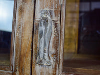 Vintage Worn Painted Rustic Cupboard Cabinet