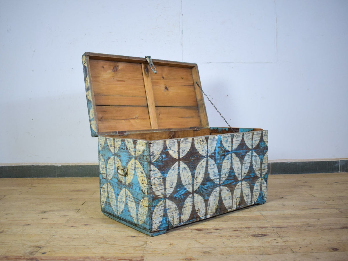 Hand Painted Vintage Chest Trunk Box