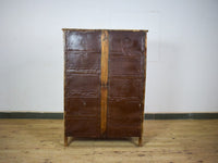 Vintage Worn Painted Rustic Cupboard Cabinet