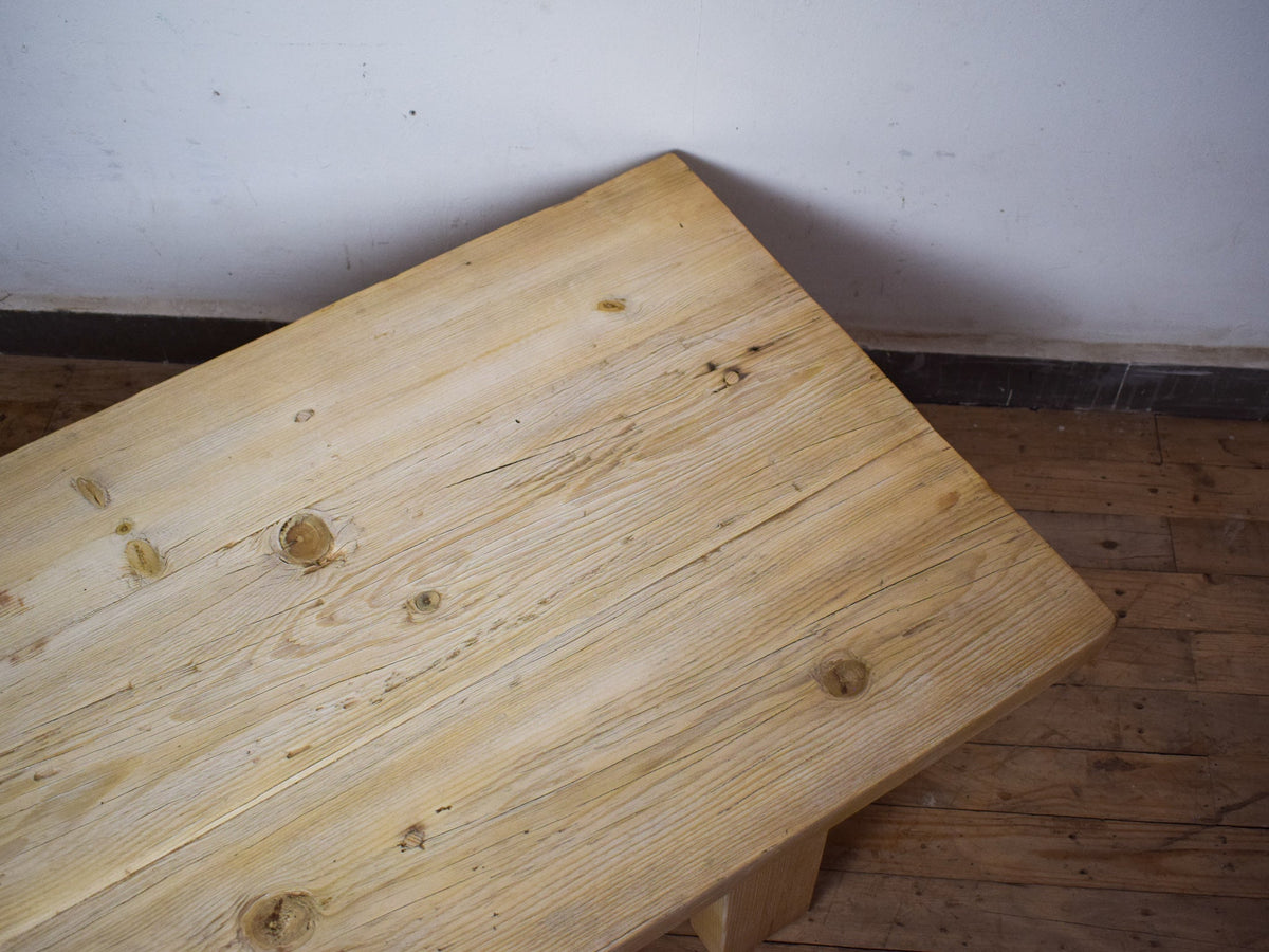 Large Vintage Rustic Reclaimed Pine Wood Nagaland Style Coffee Table