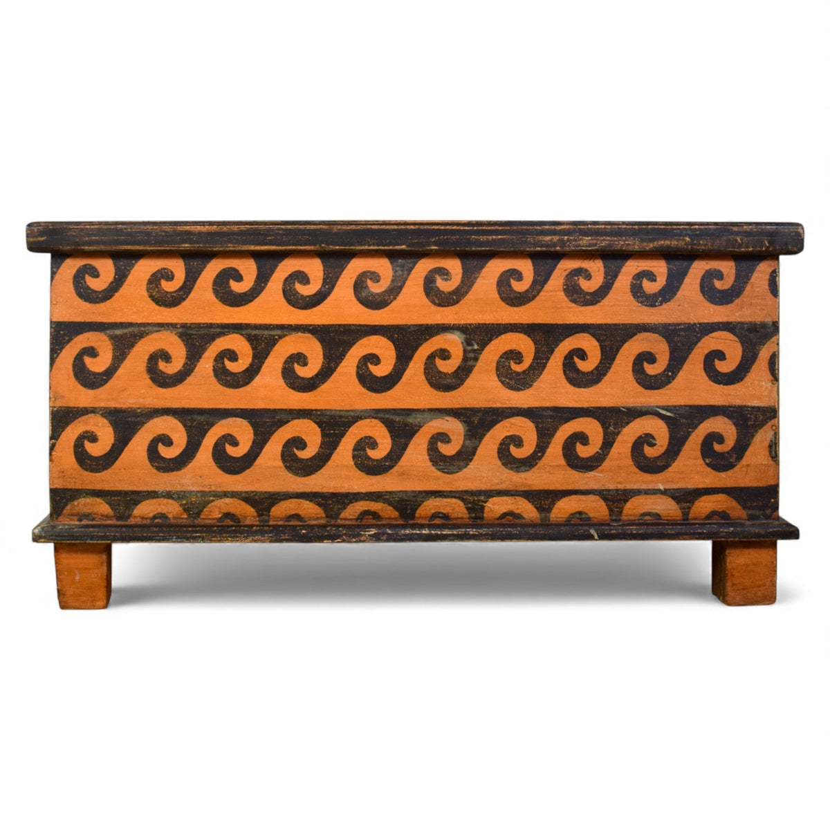 Hand Painted Vintage Coffee Table Chest Trunk Box