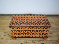 Hand Painted Vintage Coffee Table Chest Trunk Box