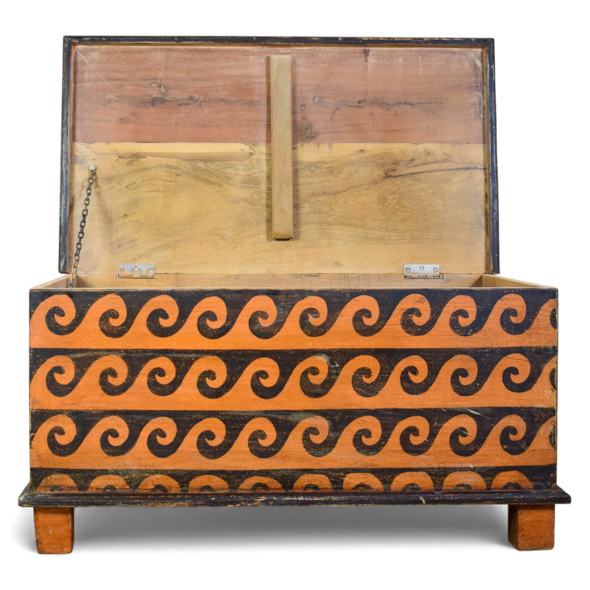 Hand Painted Vintage Coffee Table Chest Trunk Box