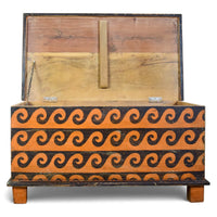 Hand Painted Vintage Coffee Table Chest Trunk Box
