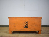 Hand Painted Vintage Coffee Table Chest Trunk Box