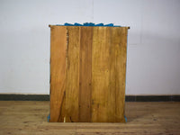 Vintage Worn Painted Wooden and Glass Rustic Cupboard Cabinet