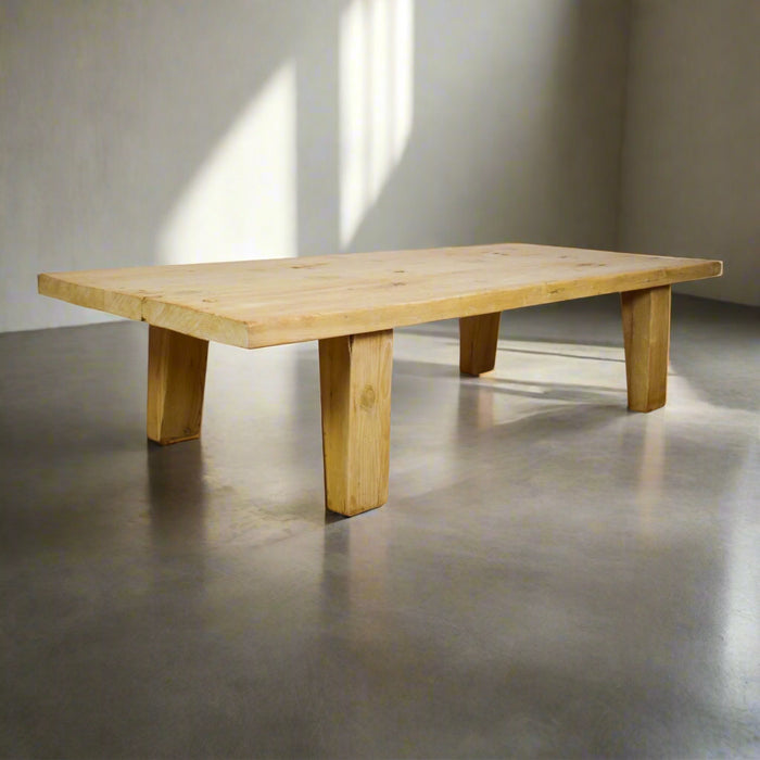 Large Vintage Rustic Reclaimed Pine Wood Nagaland Style Coffee Table