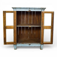 Vintage Worn Painted Rustic Cupboard Cabinet