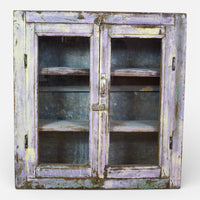 Vintage Worn Painted Rustic Cupboard Cabinet