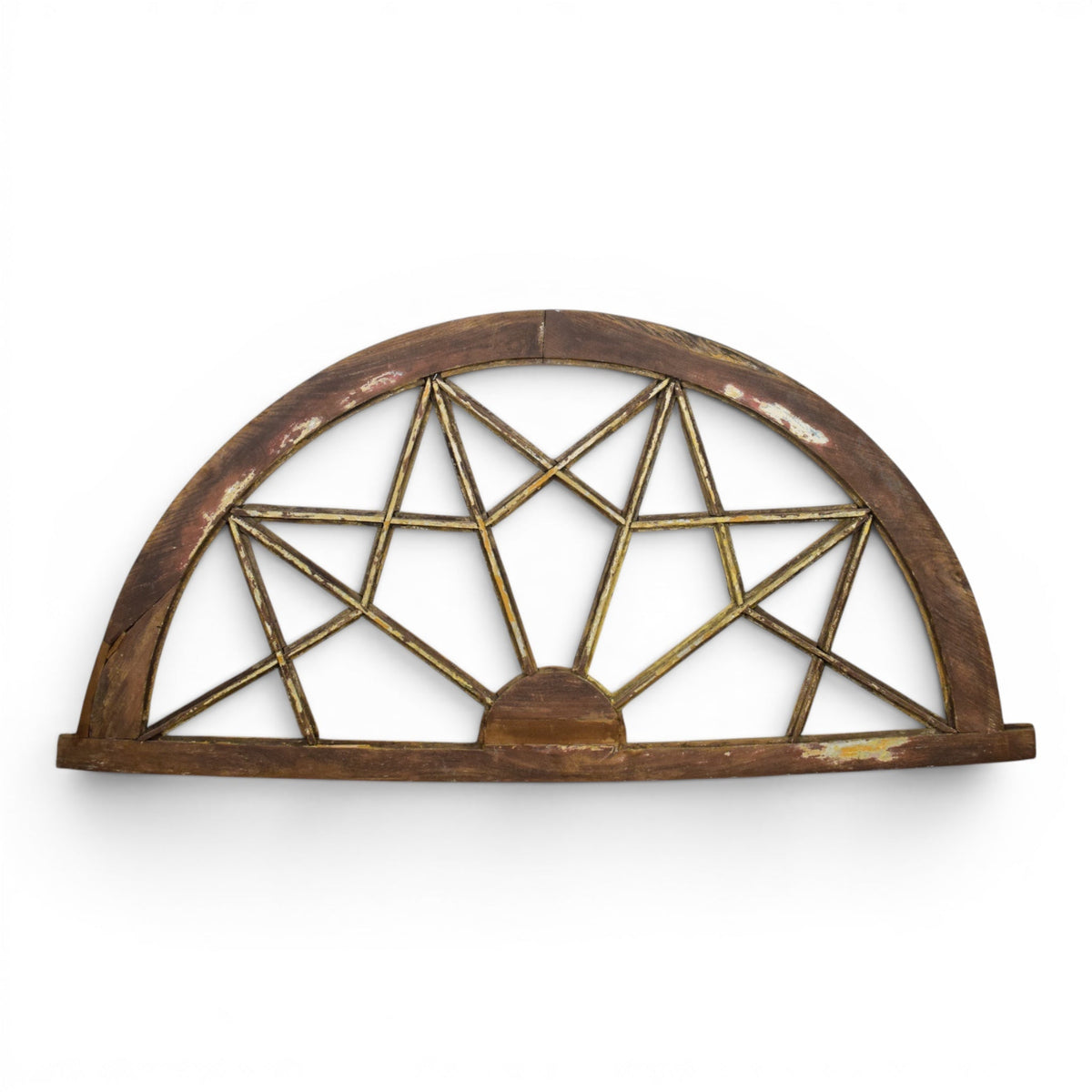 Vintage Wooden Fanlight Window Frame