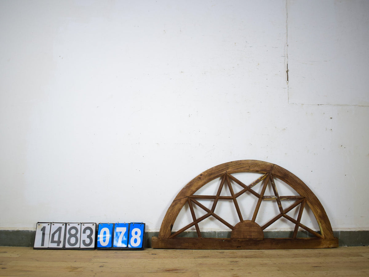 Vintage Wooden Fanlight Window Frame