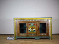 Vintage Indian Sideboard Cupboard With Reverse Glass Painting