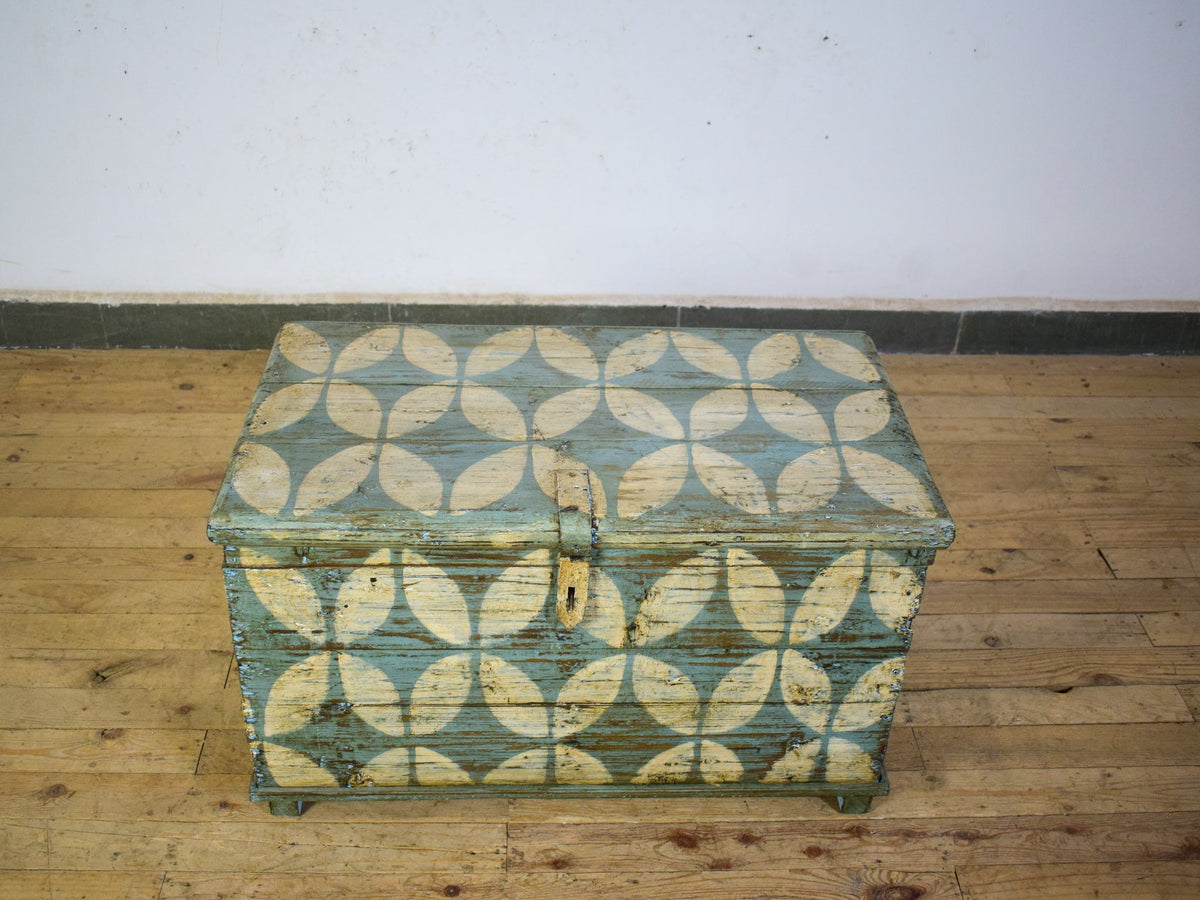 Hand Painted Vintage Chest Trunk Box