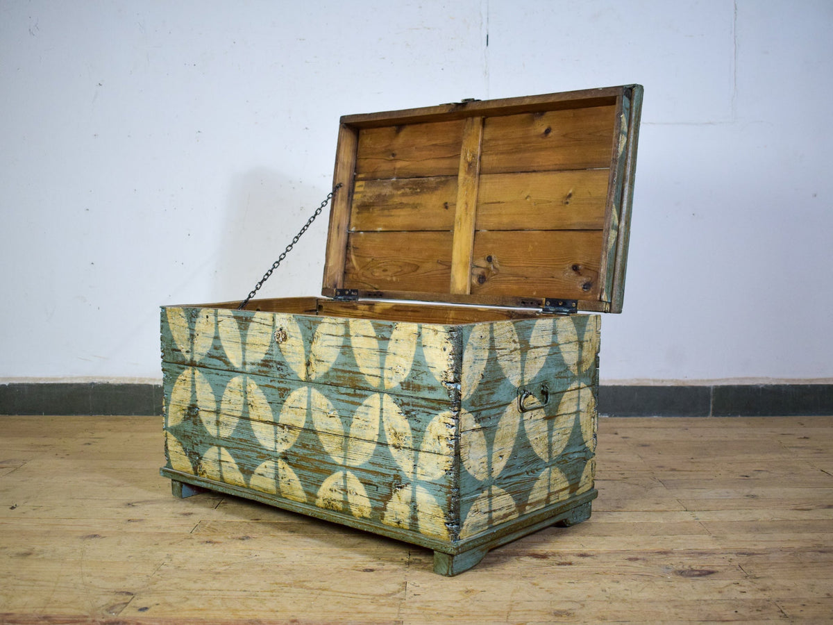 Hand Painted Vintage Chest Trunk Box